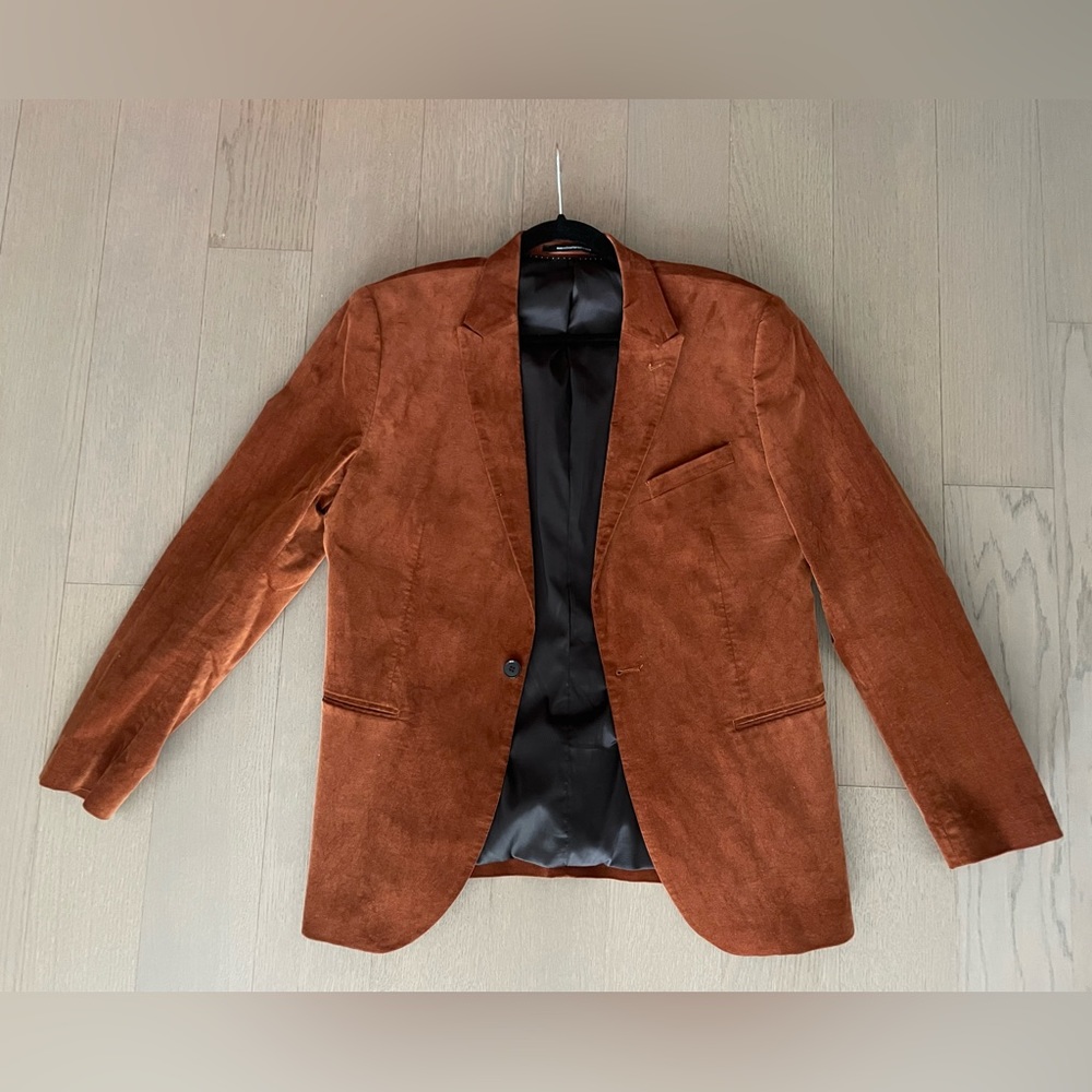 42R H&M Mens Cotton Blend Velvet Blazerl